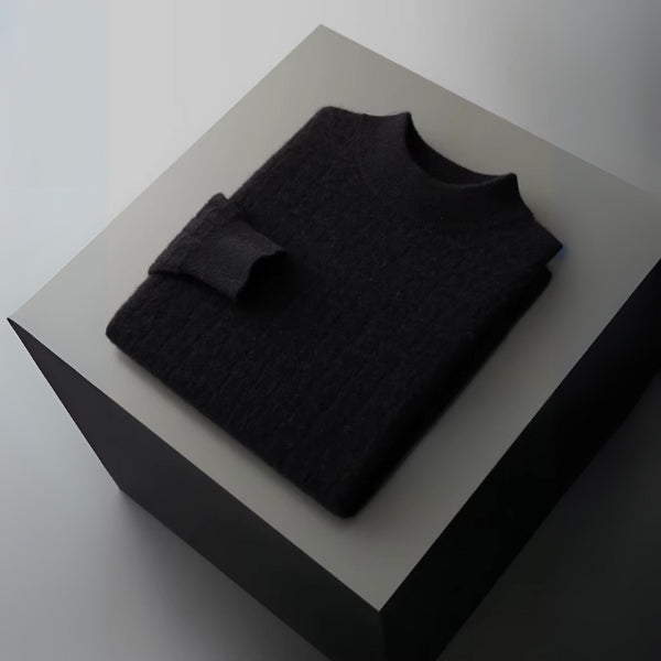 The Oslo Merino Wool Mock Neck Sweater