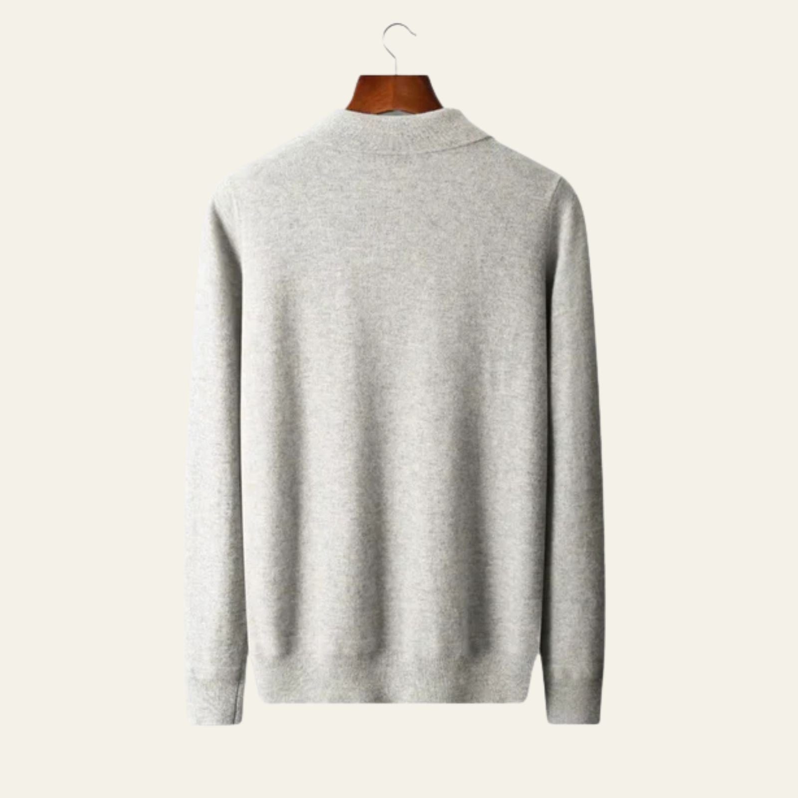The Vienna Merino Wool Quarter Zip Polo